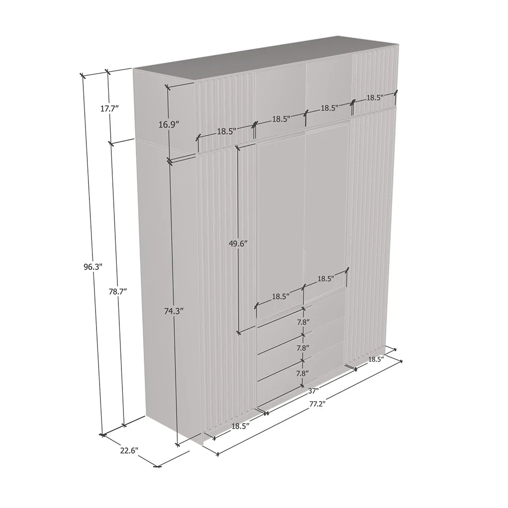 Bali Lux 4D Wardrobe with Extension