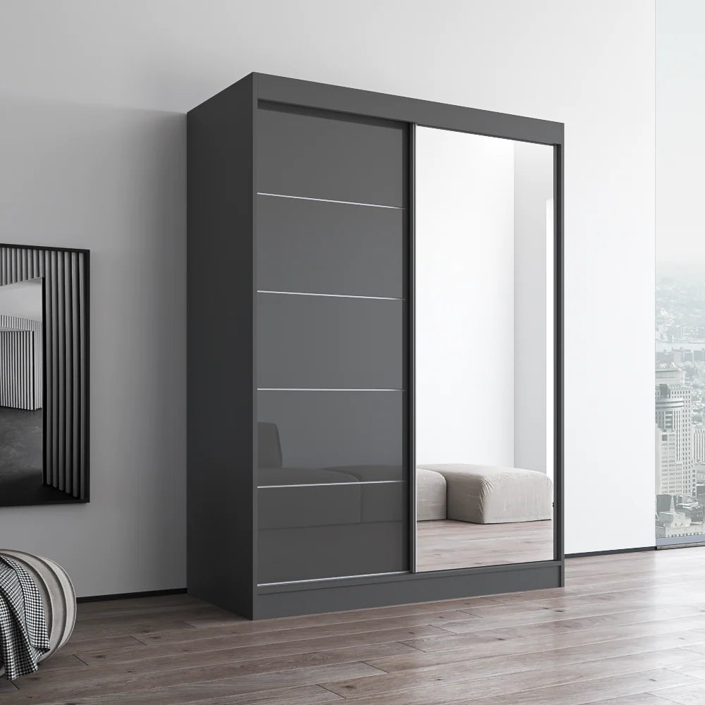 Aria 2D Wardrobe with Mirror 59"