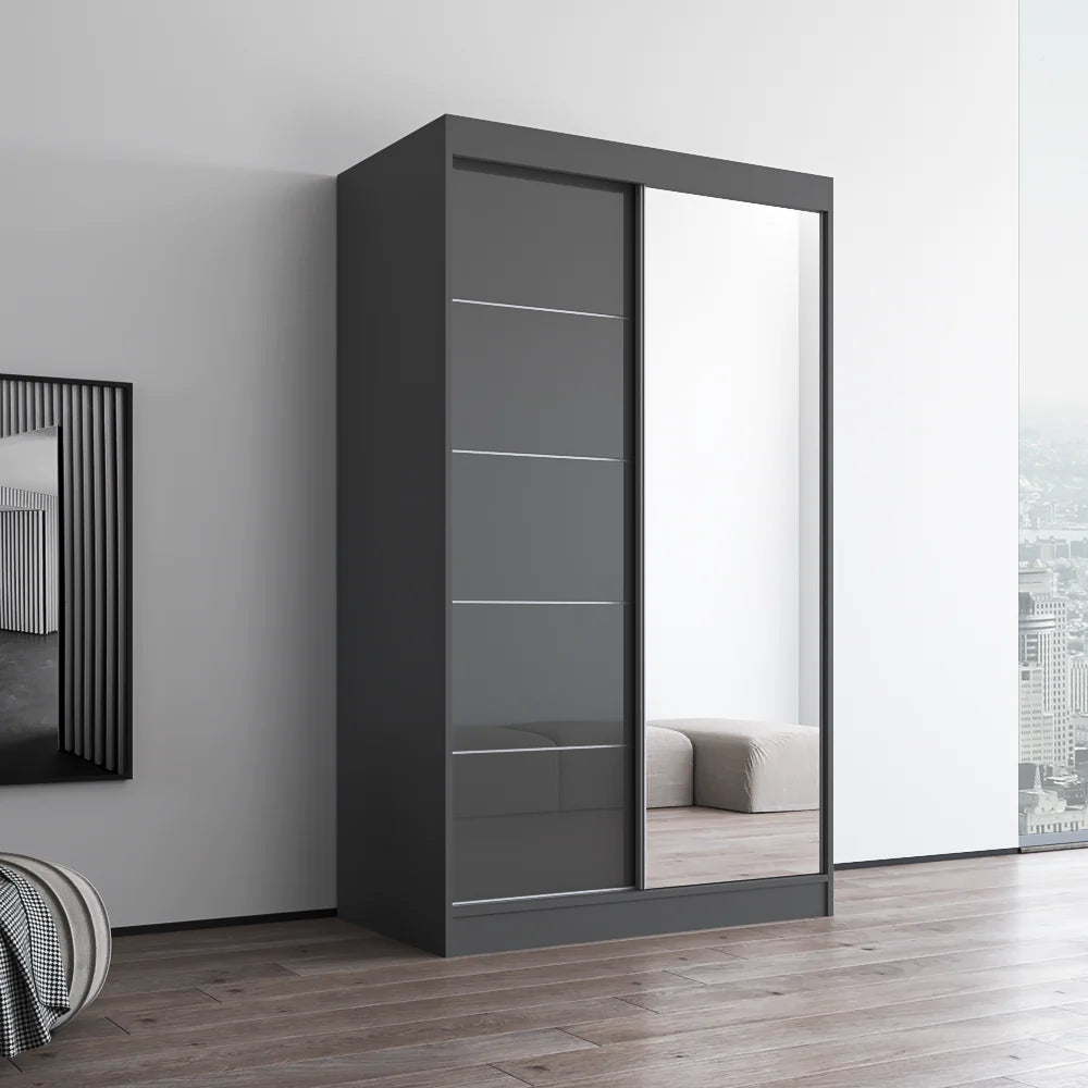 Aria 2D Wardrobe with Mirror 47"