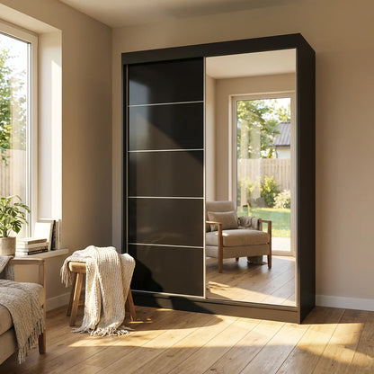 Aria 2D Wardrobe with Mirror 59"