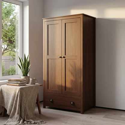 Topazio 2D1S Solid Wood Wardrobe