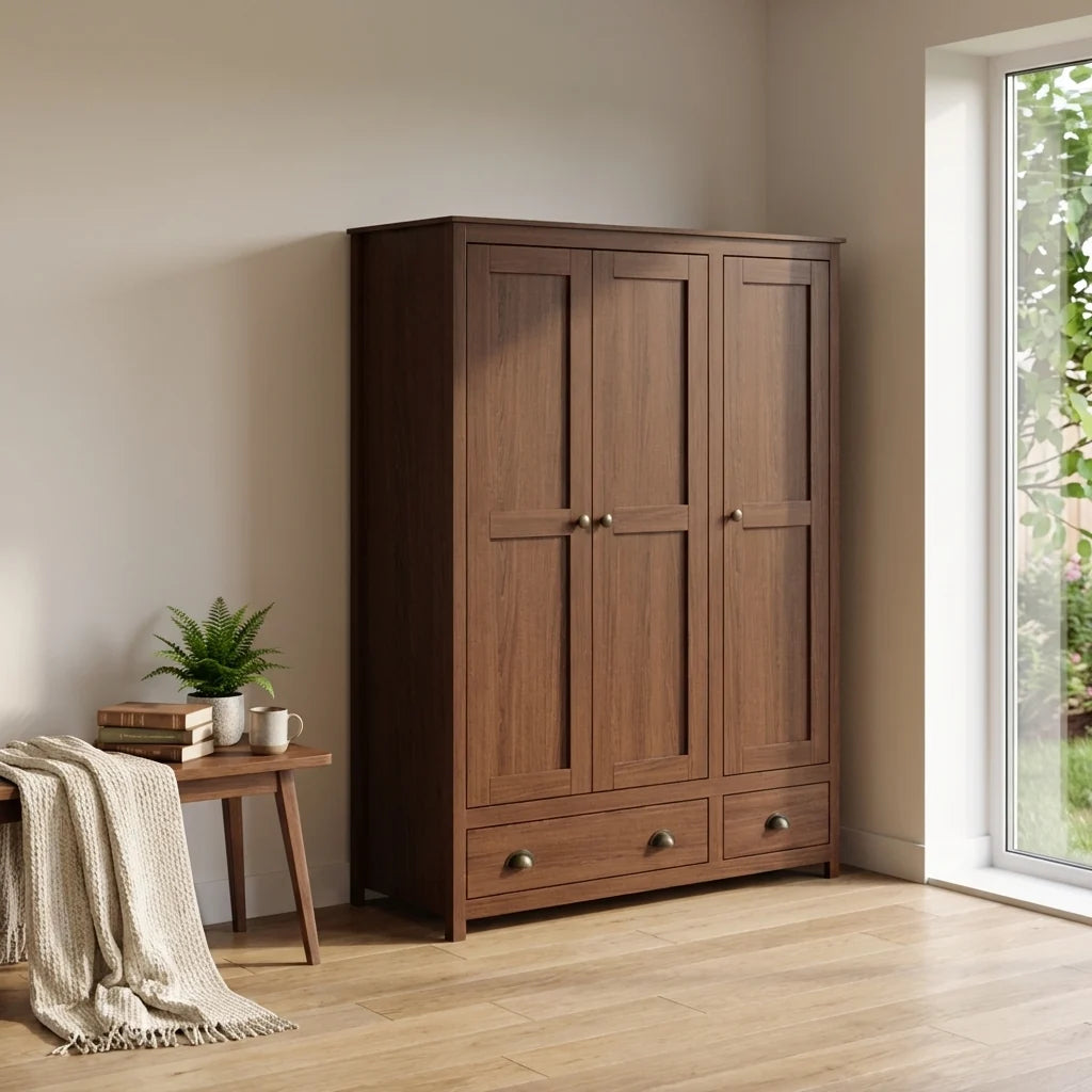 Topazio 3D2S Solid Wood Wardrobe
