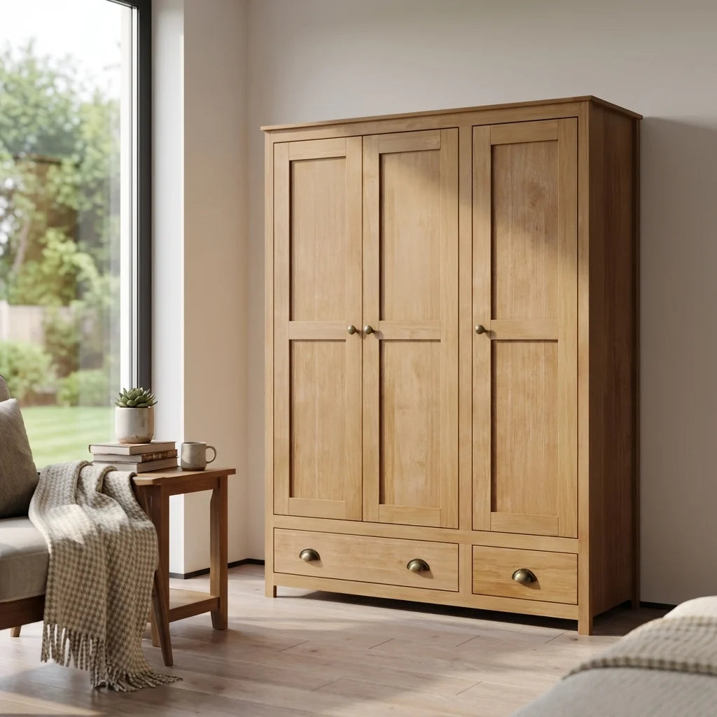 Topazio 3D2S Solid Wood Wardrobe
