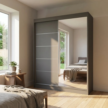 Aria 2D Wardrobe with Mirror 59"
