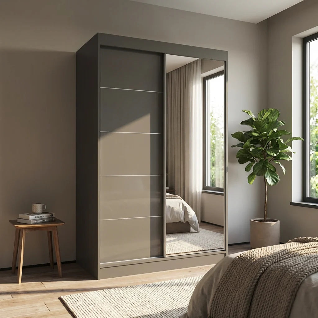 Aria 2D Wardrobe with Mirror 47"