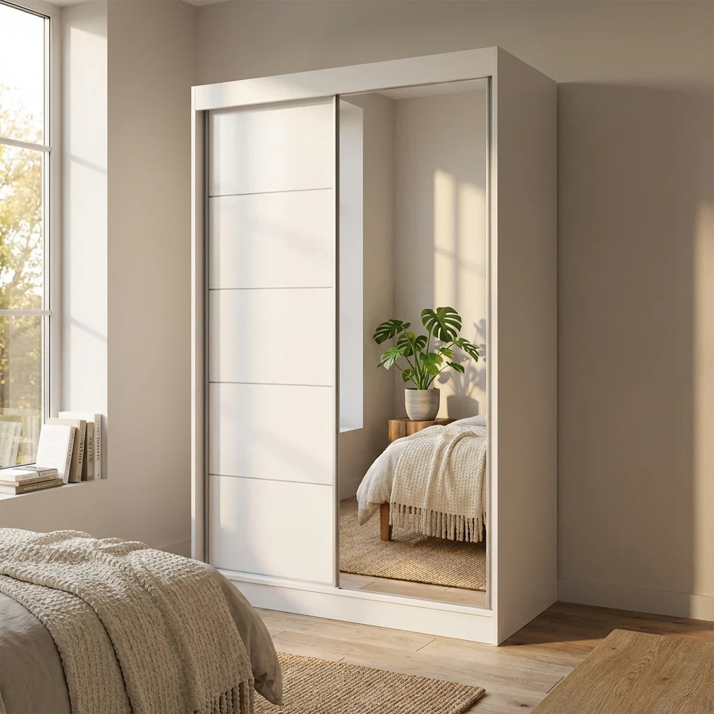 Aria 2D Wardrobe with Mirror 47"