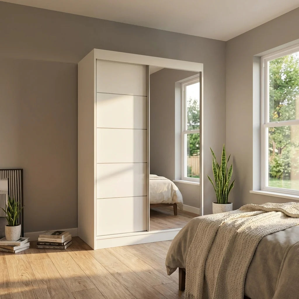 Aria 2D Wardrobe with Mirror 47"