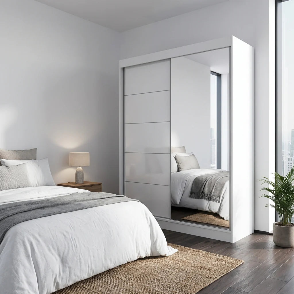 Aria 2D Wardrobe with Mirror 59"